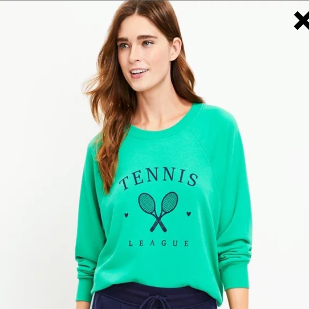 Lou & Grey Tennis Cozy Cotton Terry Sweatshirt - XS